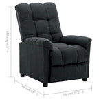 Fauteuil inclinable vidaXL, confortable et relaxant, en tissu pour home cinéma - 29,1 x 38,9 x 40,1 cm
