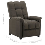 Fauteuil inclinable vidaXL, confortable et relaxant, en tissu pour home cinéma - 29,1 x 38,9 x 40,1 cm