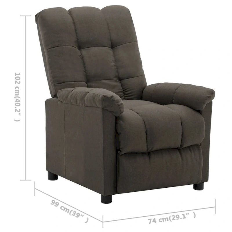 Fauteuil inclinable vidaXL, confortable et relaxant, en tissu pour home cinéma - 29,1 x 38,9 x 40,1 cm