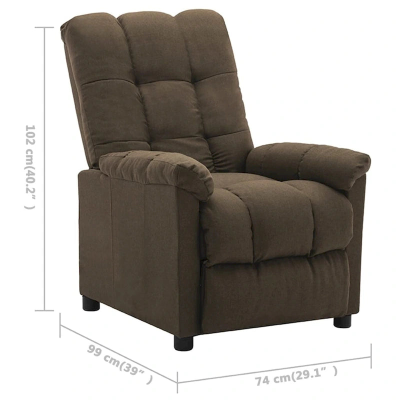 Fauteuil inclinable vidaXL, confortable et relaxant, en tissu pour home cinéma - 29,1 x 38,9 x 40,1 cm