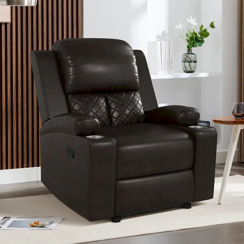 Fauteuil inclinable manuel pour home cinéma avec dossier et accoudoirs rembourrés