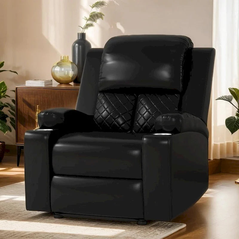 Fauteuil inclinable manuel pour home cinéma avec dossier et accoudoirs rembourrés