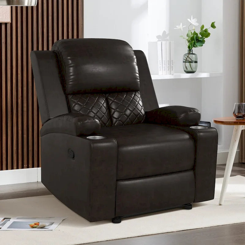 Fauteuil inclinable manuel pour home cinéma avec dossier et accoudoirs rembourrés