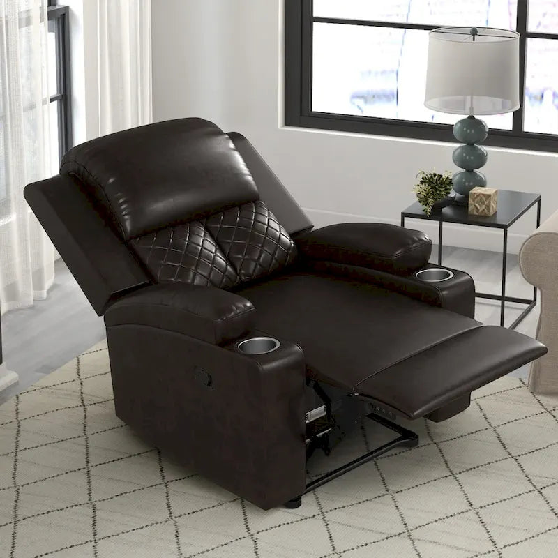Fauteuil inclinable manuel pour home cinéma avec dossier et accoudoirs rembourrés