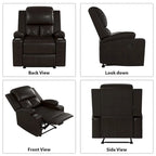 Fauteuil inclinable manuel pour home cinéma avec dossier et accoudoirs rembourrés