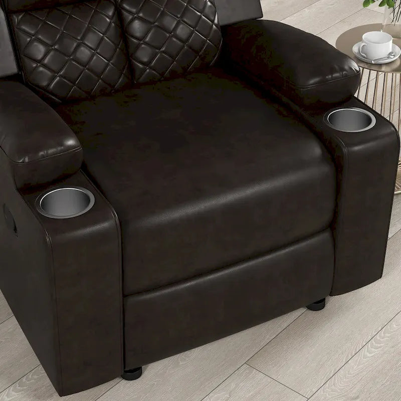 Fauteuil inclinable manuel pour home cinéma avec dossier et accoudoirs rembourrés