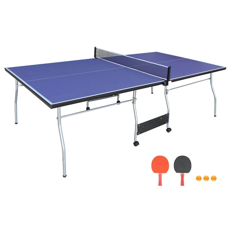 Table de ping-pong pliable de taille moyenne (2,44 m), 2 raquettes et 3 balles