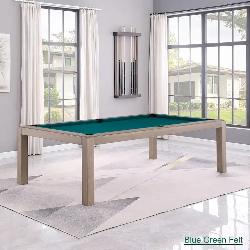Table de billard Olivia GreyWash Ash de 2,13 m (7 pieds) en ardoise avec plateau de table.
