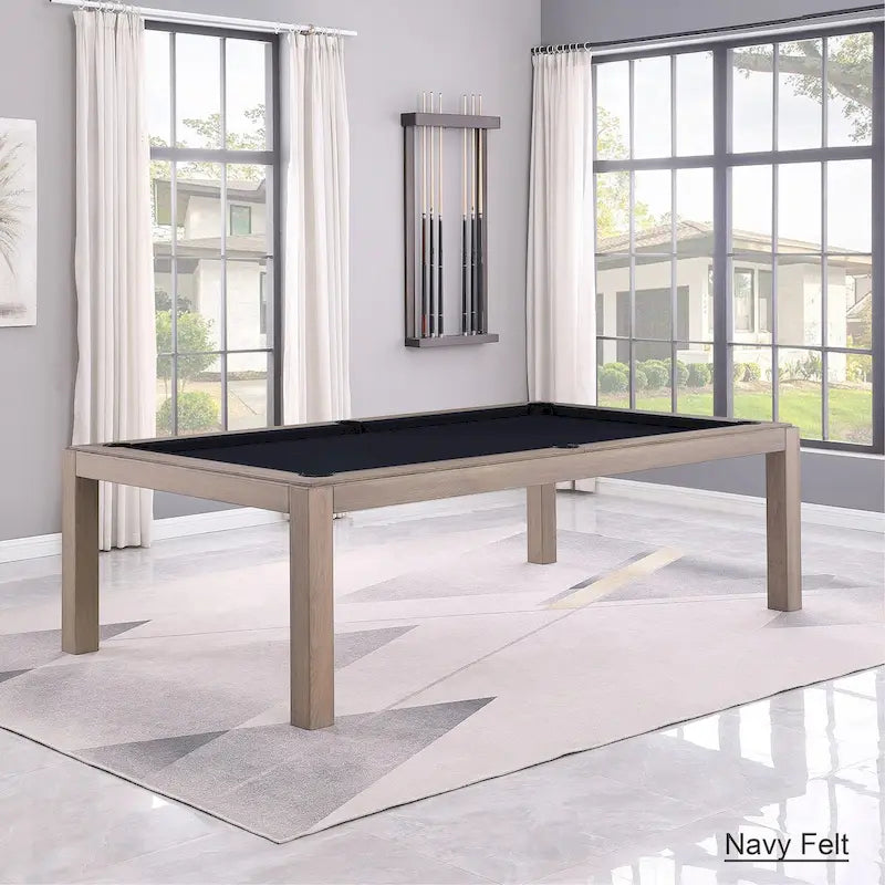 Table de billard Olivia GreyWash Ash de 2,13 m (7 pieds) en ardoise avec plateau de table.