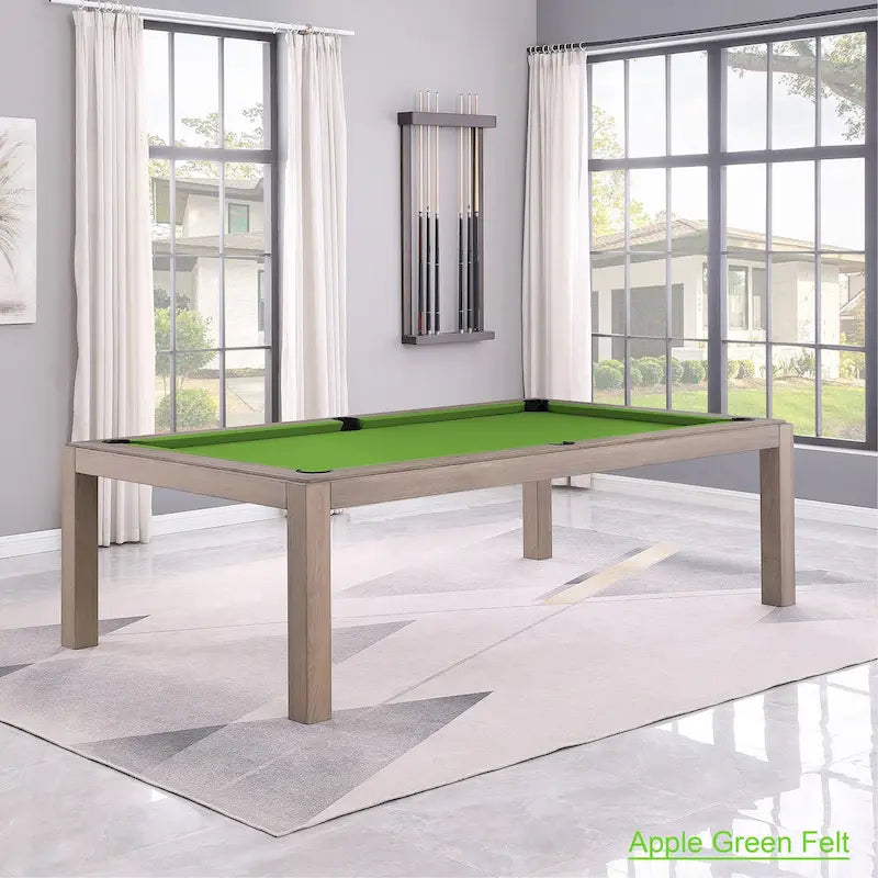 Table de billard Olivia GreyWash Ash de 2,13 m (7 pieds) en ardoise avec plateau de table.