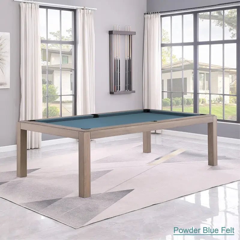 Table de billard Olivia GreyWash Ash de 2,13 m (7 pieds) en ardoise avec plateau de table.