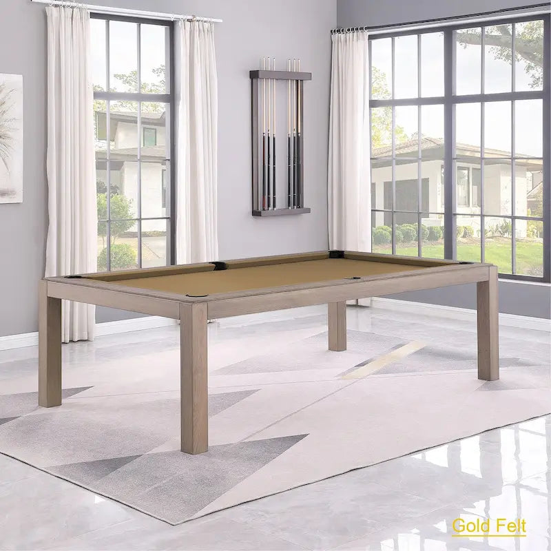 Table de billard Olivia GreyWash Ash de 2,13 m (7 pieds) en ardoise avec plateau de table.