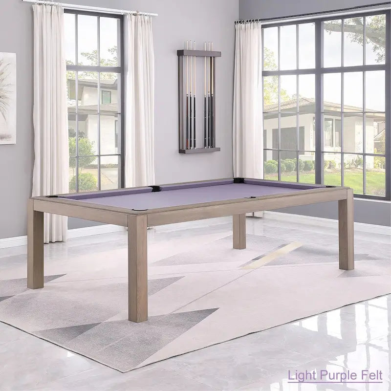 Table de billard Olivia GreyWash Ash de 2,13 m (7 pieds) en ardoise avec plateau de table.