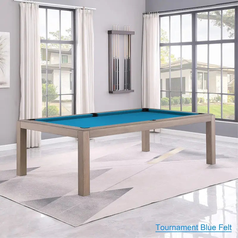 Table de billard Olivia GreyWash Ash de 2,13 m (7 pieds) en ardoise avec plateau de table.