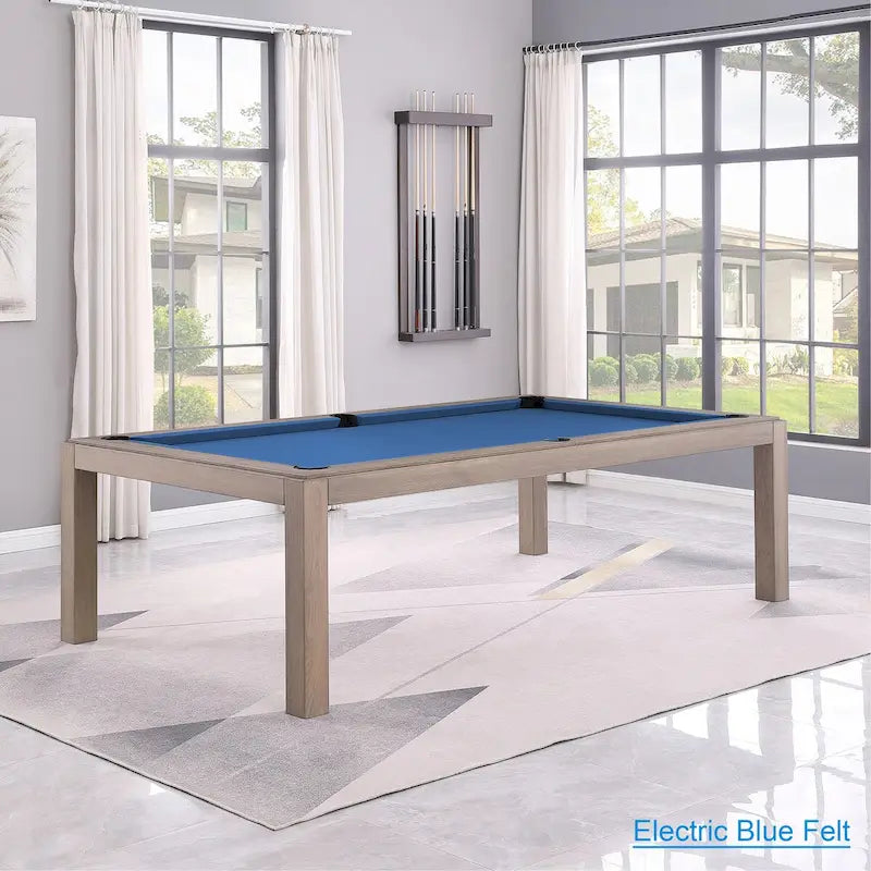 Table de billard Olivia GreyWash Ash de 2,13 m (7 pieds) en ardoise avec plateau de table.