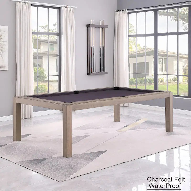 Table de billard Olivia GreyWash Ash de 2,13 m (7 pieds) en ardoise avec plateau de table.