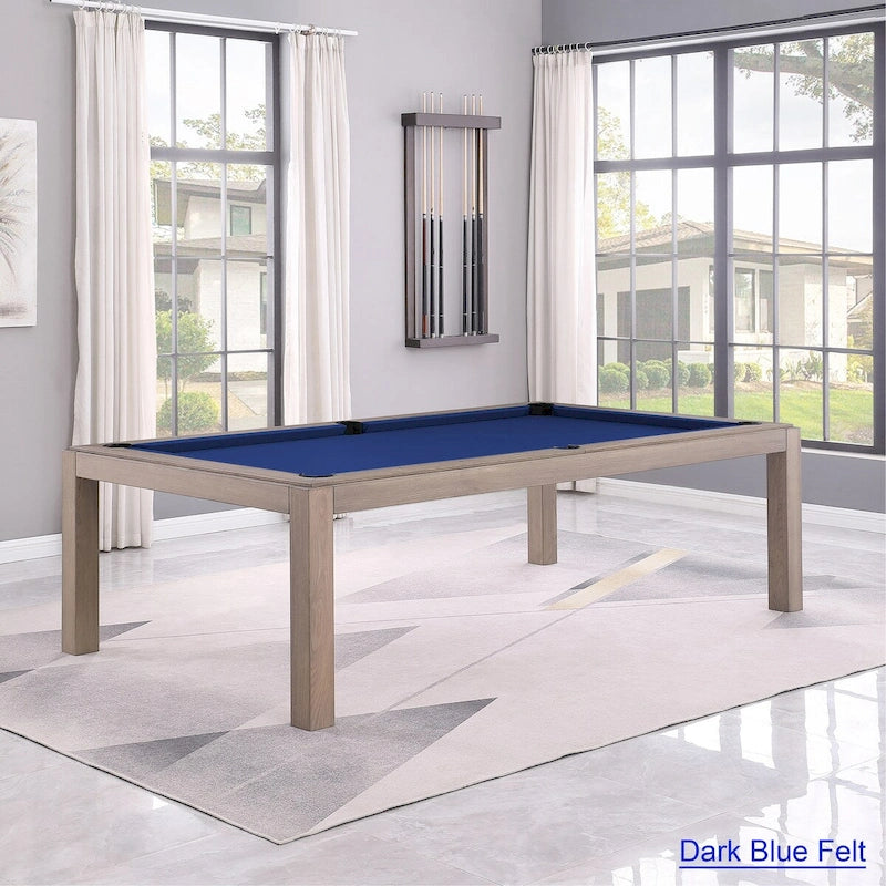 Table de billard Olivia GreyWash Ash de 2,13 m (7 pieds) en ardoise avec plateau de table.
