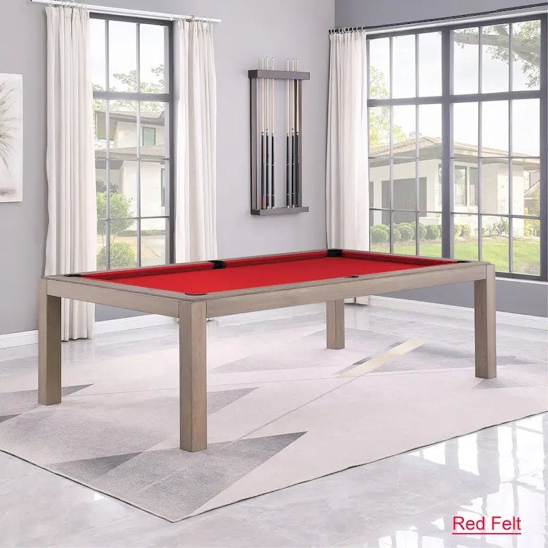Table de billard Olivia GreyWash Ash de 2,13 m (7 pieds) en ardoise avec plateau de table.