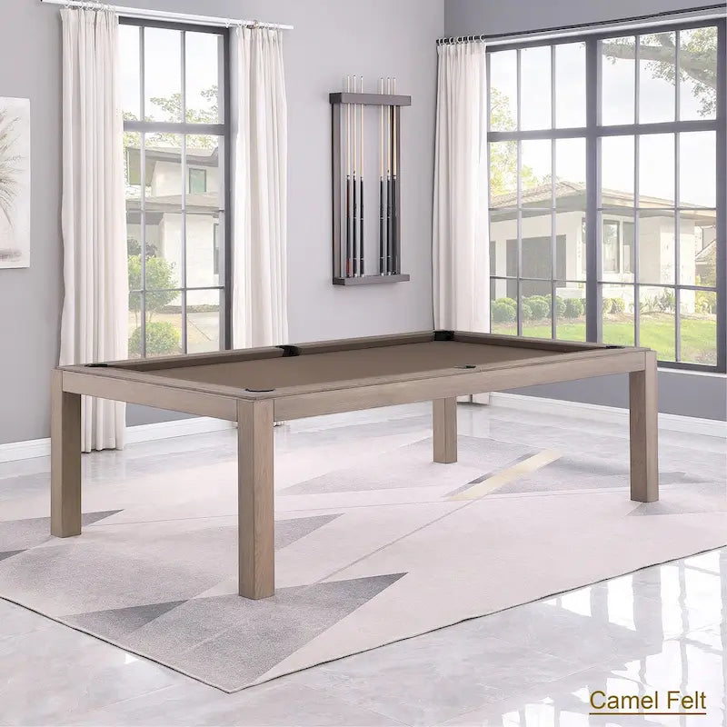 Table de billard Olivia GreyWash Ash de 2,13 m (7 pieds) en ardoise avec plateau de table.