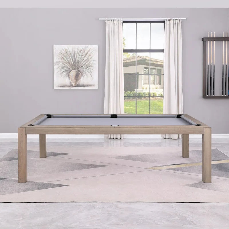 Table de billard Olivia GreyWash Ash de 2,13 m (7 pieds) en ardoise avec plateau de table.