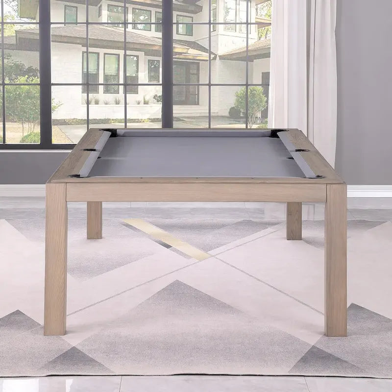 Table de billard Olivia GreyWash Ash de 2,13 m (7 pieds) en ardoise avec plateau de table.