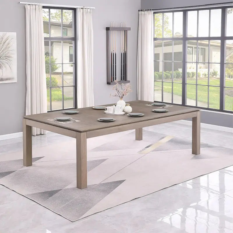 Table de billard Olivia GreyWash Ash de 2,13 m (7 pieds) en ardoise avec plateau de table.