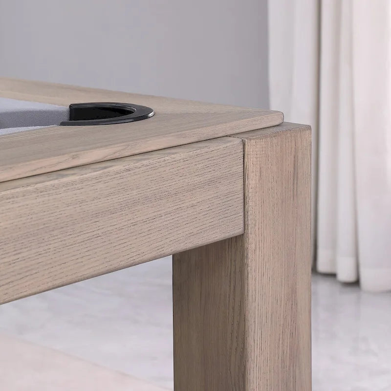 Table de billard Olivia GreyWash Ash de 2,13 m (7 pieds) en ardoise avec plateau de table.