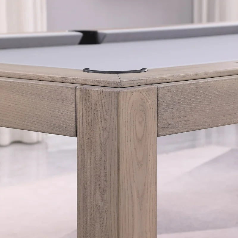 Table de billard Olivia GreyWash Ash de 2,13 m (7 pieds) en ardoise avec plateau de table.
