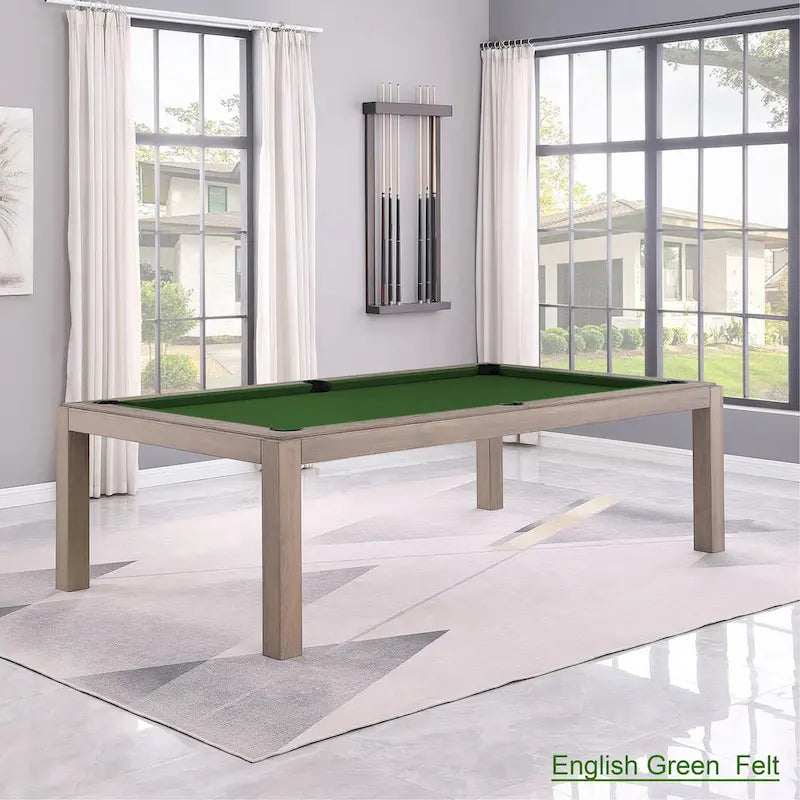 Table de billard Olivia GreyWash Ash de 2,13 m (7 pieds) en ardoise avec plateau de table.