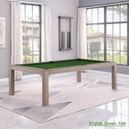 Table de billard Olivia GreyWash Ash de 2,13 m (7 pieds) en ardoise avec plateau de table.