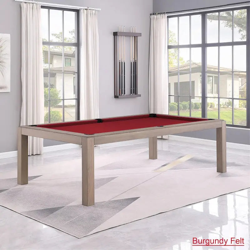 Table de billard Olivia GreyWash Ash de 2,13 m (7 pieds) en ardoise avec plateau de table.