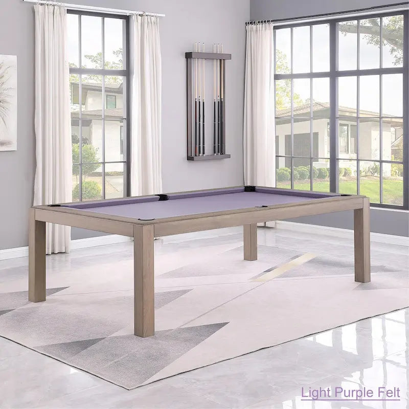 Table de billard Olivia GreyWash Ash de 2,13 m (7 pieds) en ardoise avec plateau de table.