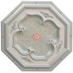 Lustre octogonal argenté à quatre feuilles et cadre argenté, 61 cm (24 po)