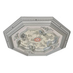 Lustre octogonal argenté à quatre feuilles et cadre argenté, 61 cm (24 po)