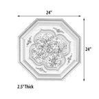 Lustre octogonal argenté à quatre feuilles et cadre argenté, 61 cm (24 po)