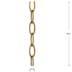 Chaîne accessoire - Chaîne de calibre 9 de 122 cm (48 pouces) en dégradé doré - Dégradé doré - 1,3 cm x 1,3 cm x 122 cm (0,5 po x 0,5 po x 48 po)