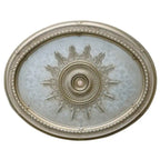 Lustre ovale champagne grand format, médaillon de plafond 79 pouces