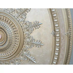 Lustre ovale champagne grand format, médaillon de plafond 79 pouces