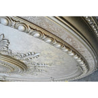 Lustre ovale champagne grand format, médaillon de plafond 79 pouces
