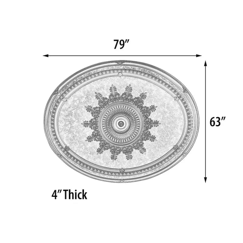 Champagne Large Oval Chandelier Ceiling Medallion 79 inches