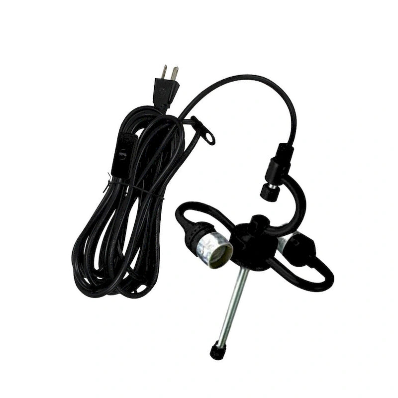 2 Light Swag Conversion Kit Plug-In Ceiling Light 15' Cord, Black