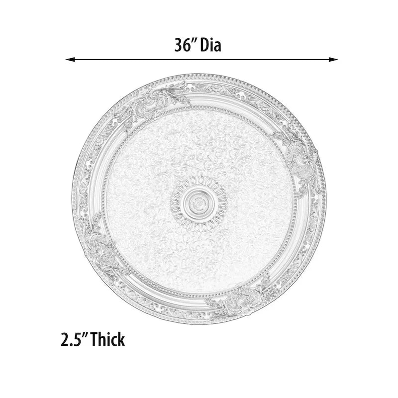 Blanco Round Chandelier Ceiling Medallion 36in