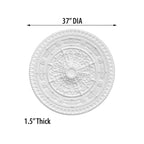 Médaillon de plafond rond blanc classique de 37 pouces de diamètre
