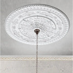Médaillon de plafond rond blanc classique de 37 pouces de diamètre