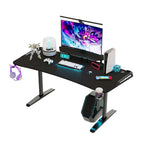 Bureau de jeu 71 pouces avec étagère pour écran, éclairage LED et tapis de souris. Poste de travail pour gamer.
