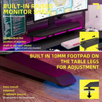 Bureau de jeu 71 pouces avec étagère pour écran, éclairage LED et tapis de souris. Poste de travail pour gamer.