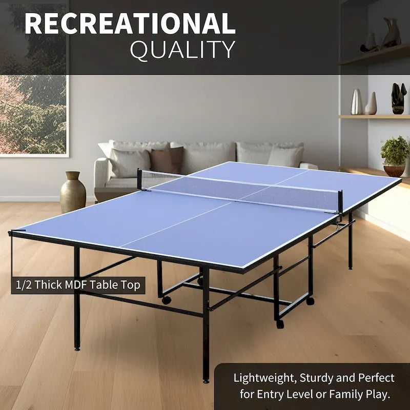 Ensemble table de ping-pong pliable et portable de 2,74 m (9 pi), 2 raquettes et 3 balles