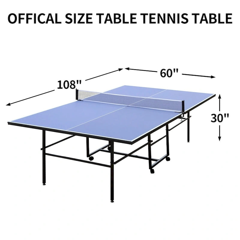 Ensemble table de ping-pong pliable et portable de 2,74 m (9 pi), 2 raquettes et 3 balles