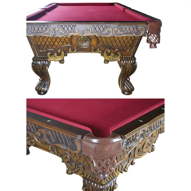 Table de billard victorienne sculptée, taille professionnelle L (KIT)