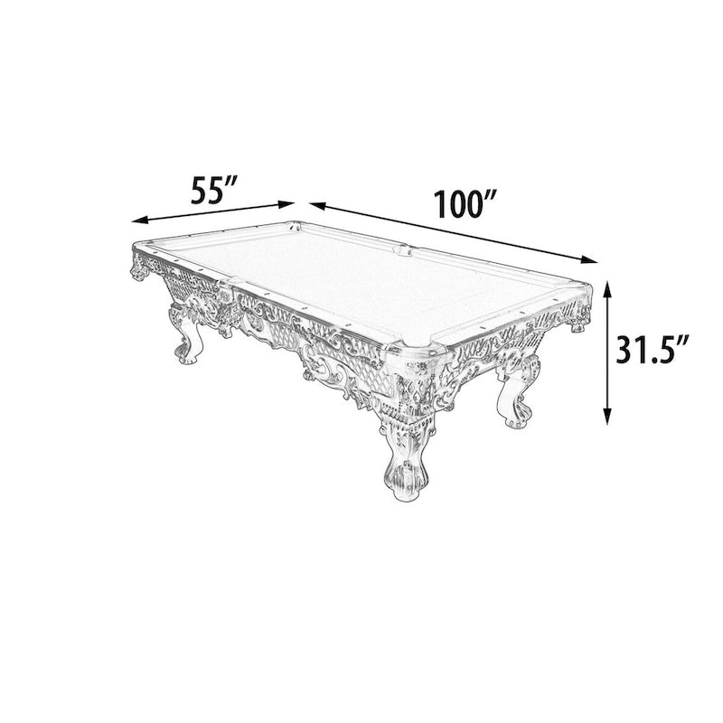 Table de billard victorienne sculptée, taille professionnelle L (KIT)